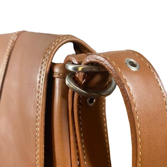 Liz Claiborne Brown Vegan Leather Messenger Shoulder Bag Women - Picture 7 of 16